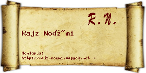 Rajz Noémi névjegykártya